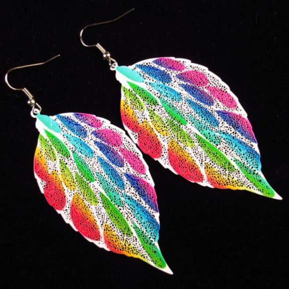 Jewelry - Rainbow Leaf Earrings